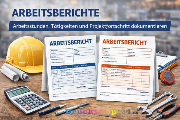Arbeitsberichte und Rapportzettel als Formularsatz